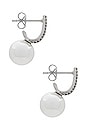 view 2 of 3 Classique Pave Pearl Earring in Silver