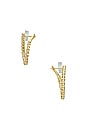 view 2 of 2 BOUCLES D'OREILLES PAVE TWIST in Gold