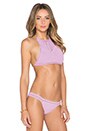 view 2 of 4 Crochet Halter Bikini Top in Lilac