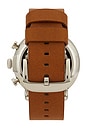 view 2 of 4 Runwell 2 Eye Chrono 47mm Watch Camel Leather Strap in White