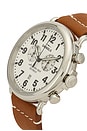 view 3 of 4 Runwell 2 Eye Chrono 47mm Watch Camel Leather Strap in White