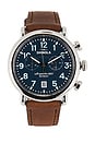 view 1 of 4 Runwell 2 Eye Chrono 41mm Watch British Tan Leather Strap in Midnight Blue