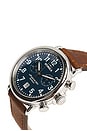 view 3 of 4 Runwell 2 Eye Chrono 41mm Watch British Tan Leather Strap in Midnight Blue