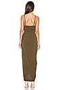 view 3 of 3 Leticia Plunged Wire Draped Maxi Dress in Khaki