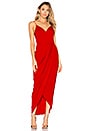 view 1 of 3 Cocktail Draped Dress in Tomato