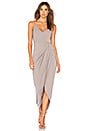 view 1 of 3 Cocktail Draped Dress in Grey