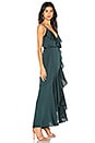 view 2 of 3 Luxe Bias Frill Wrap Dress in Emerald