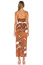 view 3 of 3 St Lucia Tie Front Draped Midi Dress in Tan Multi