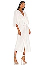 view 2 of 3 Savannah Tie Front Bias Midi Dress in White