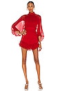 view 4 of 4 Clemence Long Sleeve Mini Dress in Scarlett