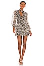 view 1 of 3 Valentina Scarf Neck Mini Dress in Black & Multi