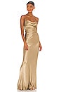 view 1 of 3 Sophia Backless Ruched Maxi Dress in Walnut