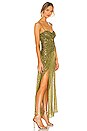 view 2 of 4 Laura Ruched Maxi Dress in Olive & Gold