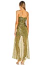 view 3 of 4 Laura Ruched Maxi Dress in Olive & Gold