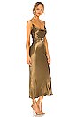 view 2 of 3 Gala Bias Midi Dress With Belt in Warm Olive