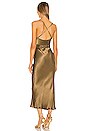 view 3 of 3 Gala Bias Midi Dress With Belt in Warm Olive
