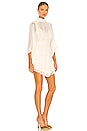 view 2 of 3 Victoria Long Sleeve Ruched Mini Dress in Cream