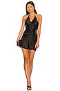view 1 of 4 Giselle Ruched Halter Mini Dress in Black