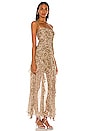 view 2 of 3 Claudette Ruched Frill Midi Dress in Olive & Cream
