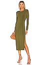 view 2 of 3 Lyon Long Sleeve Backless Midi Dress in Olive