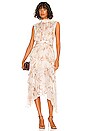 view 1 of 3 Nina Sleeveless Ruched Midi Dress in Blush Multi