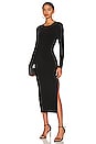 view 2 of 3 Lyon Long Sleeve Backless Midi Dress in Black