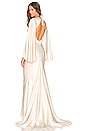 view 1 of 4 La Lune Circle Sleeve Backless Maxi Dress in Cream