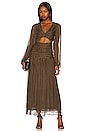 view 1 of 3 Sofia Ruched Cut Out Midi Dress in Black & Sand