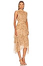 view 2 of 4 Louise Sleeveless Ruched Midi Dress in Apricot Multi