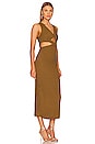 view 2 of 3 Simone V Neck Cut Out Midi Dress in Cumin