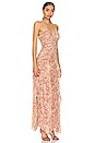view 2 of 3 Hala Ruched Frill Maxi Dress in Mango & Oatmeal