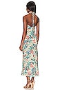 view 3 of 3 Malia Cross Front Halter Bias Midi Dress in Otmeal & Multi