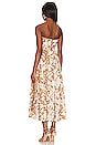 view 3 of 3 Kiana Strapless Ruched Midi Dress in Walnut & Coconut