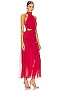 view 2 of 3 Marquis High Neck Cut Out Midi Dress in Roma Red