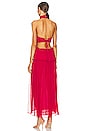 view 3 of 3 Marquis High Neck Cut Out Midi Dress in Roma Red