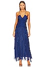 view 1 of 3 Saldanha Ruched Frill Maxi Dress in Strong Blue & Deep Blue