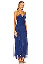 view 2 of 3 Saldanha Ruched Frill Maxi Dress in Strong Blue & Deep Blue