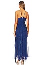 view 3 of 3 Saldanha Ruched Frill Maxi Dress in Strong Blue & Deep Blue