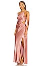 view 3 of 4 La Lune Asymmetrical Gathered Maxi Dress in Antique Rose