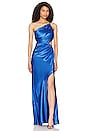 view 1 of 4 Oliviera Gathered Asymmetric Maxi Dress in Strong Blue