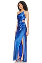 view 3 of 4 Oliviera Gathered Asymmetric Maxi Dress in Strong Blue