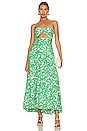 view 1 of 3 Arosa Strapless Cut Out Midi Dress in Tree Green & Vory
