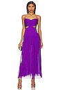 view 1 of 3 Malina Ruched Cut Out Midi Dress in Purple Pale