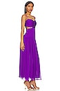 view 2 of 3 Malina Ruched Cut Out Midi Dress in Purple Pale