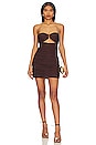 view 1 of 3 Cezanne Strapless Fitted Mini Dress in Cocoa