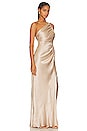 view 2 of 4 La Lune Asymmetrical Gathered Maxi Dress in Gold