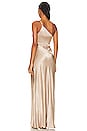 view 4 of 4 La Lune Asymmetrical Gathered Maxi Dress in Gold