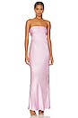 view 1 of 3 La Lune Strapless Ruched Bodice Maxi Dress in Peony