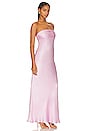 view 2 of 3 La Lune Strapless Ruched Bodice Maxi Dress in Peony