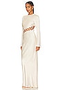 view 3 of 4 Arienzo Asymmetrical Lace Up Maxi Dress in Cream